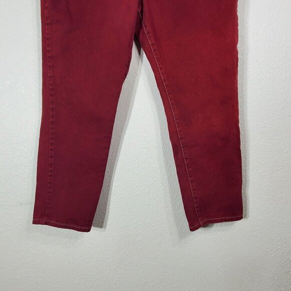 Nasty Gal Collection Womens Jeans Size 9 Cropped Denim Cranberry Red - Picture 8 of 12